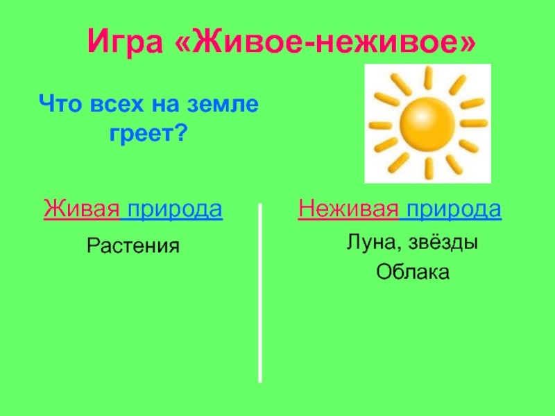 Живая и неживая природа игра презентация