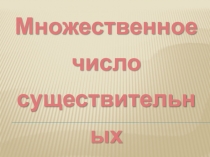 Презентация  Множественное число имен существительных
