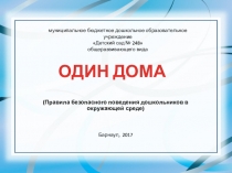 Презентация по Обж на тему : Один дома