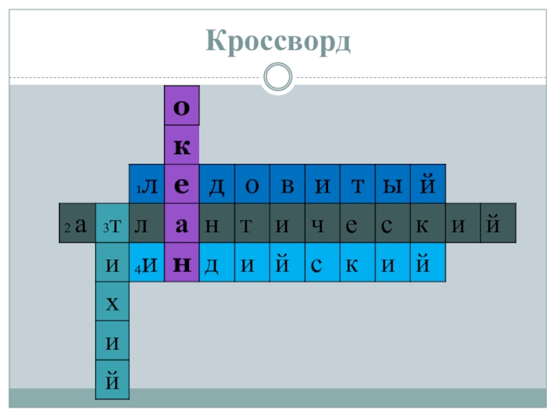 Кроссворд тема океан