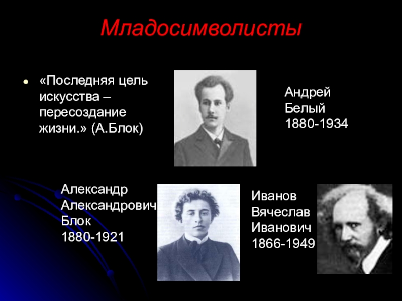 С точки зрения младосимволистов. Младосимволисты серебряного века. Младосимволисты Александр блок, Андрей белый, Вячеслав Иванов. Младосимволисты представители. Младосимволисты блок.