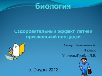 Презентация Оздоровительный эффект летней пришкольной площадки