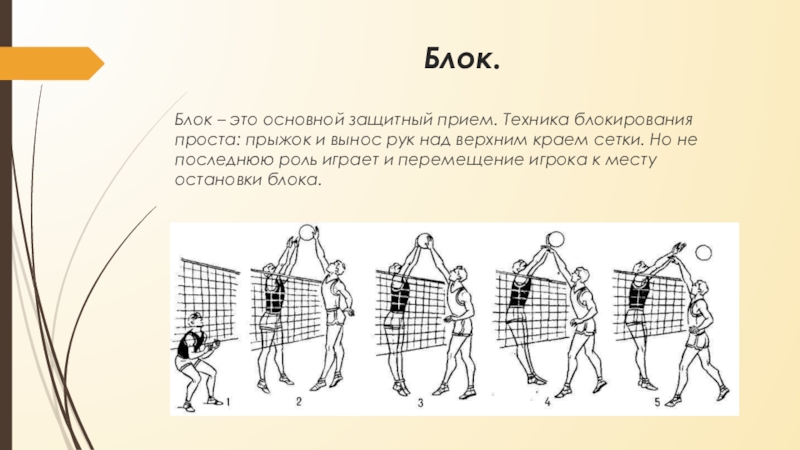 Для предотвращения чего выполняется блокирование мяча. Волейбол техника блокирования групповой блок. Техника игры в волейбол блок. Блок нападающего удара в волейболе. Блокирование в волейболе.