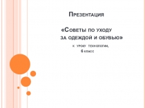 Электронный образовательный ресурс по технологии Советы по уходу за одеждой и обувью (6 класс)