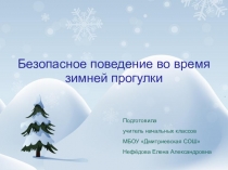 Презентация по окружающему миру Безопасное поведение во время зимней прогулки (1 класс)