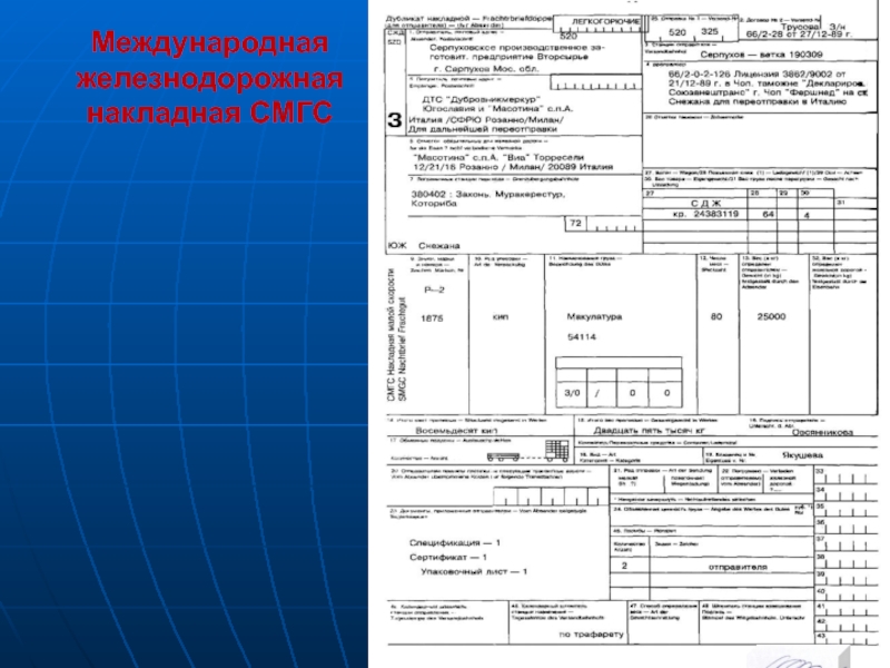 Жд накладная образец заполнения