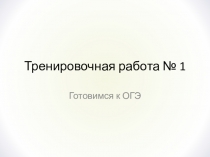 Подготовка к ОГЭ. Тренировочная работа