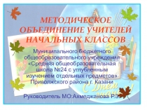 Презентация МЕТОДИЧЕСКОЕ ОБЪЕДИНЕНИЕ УЧИТЕЛЕЙ НАЧАЛЬНЫХ КЛАССОВ