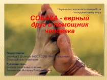 Презентация по теме Собака - верный друг и помощник человека