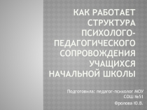Как работает структура психолого-педагогического сопровождения учащихся в нашей школе