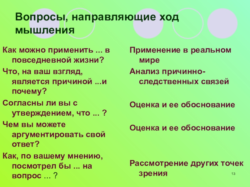 Ход направлены. Ход мышления. Как можно оперативнее ответить.