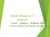 Презентация по внеурочному занятию Уроки нравственности
