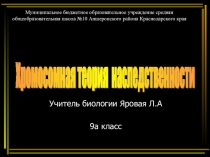 Урок биологии на тему: Хромосомная теория наследственности