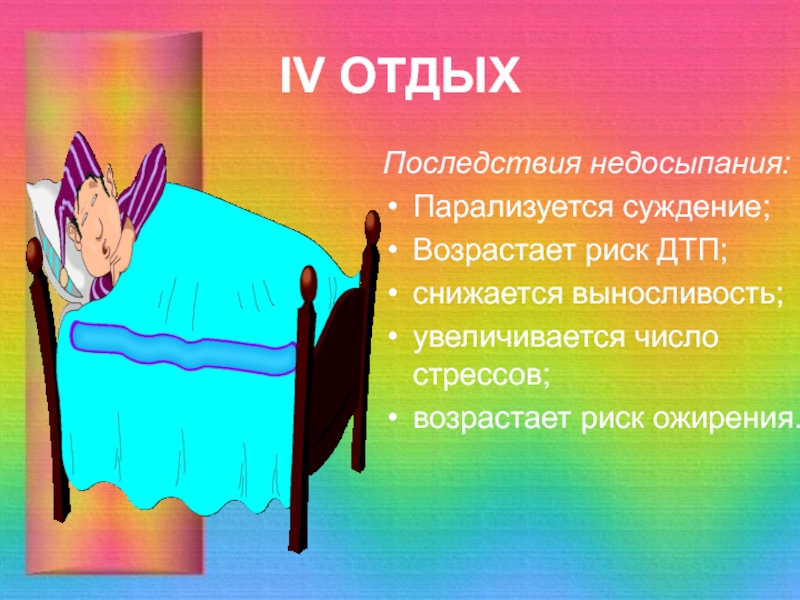 Презентация 8. Последствия недосыпания. Последствия недостаточного отдыха.