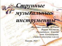 Презентация к проекту Струнные музыкальные инструменты