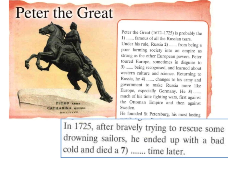 Spotlight 10 culture corner. Спотлайт 5 it was great презентация. Текст Peter the great. Culture Corner 5 класс Spotlight. Peter the great шрифт.