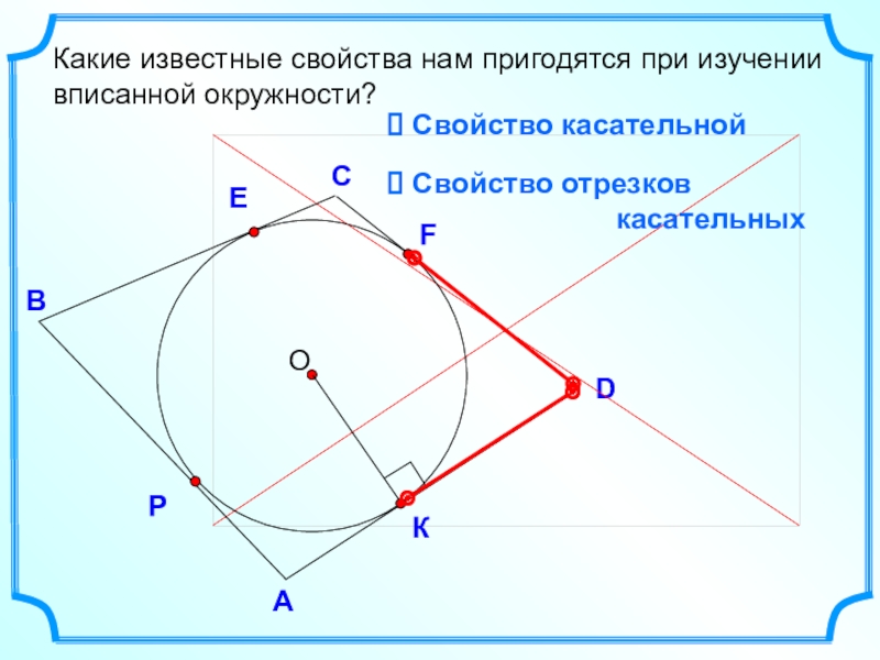 Презентация по геометрии 8 класс вписанная и описанная окружности атанасян