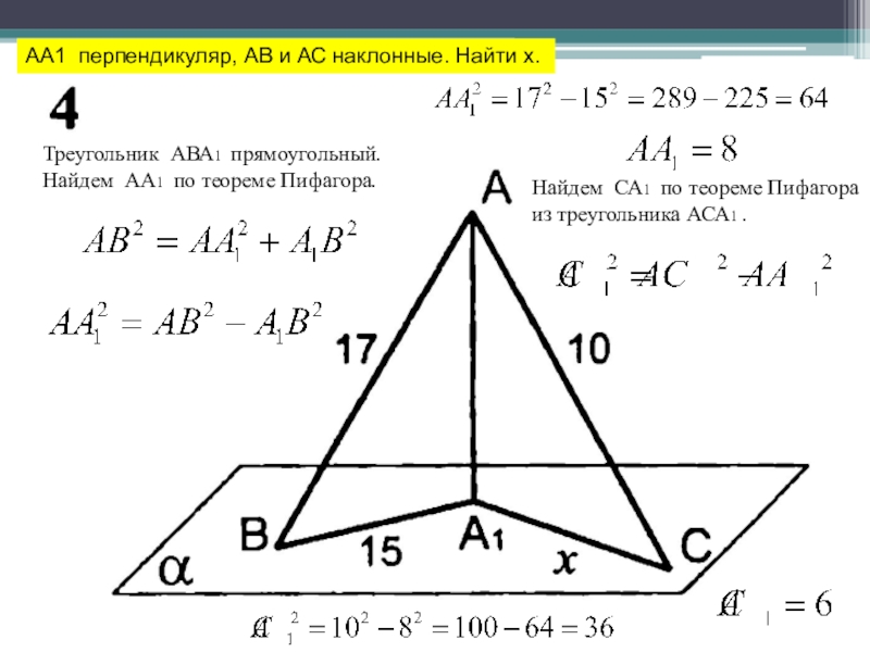 Перпендикуляр и наклонная презентация 10 класс атанасян