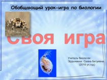 Обобщающий урок-игра по теме Членистоногие