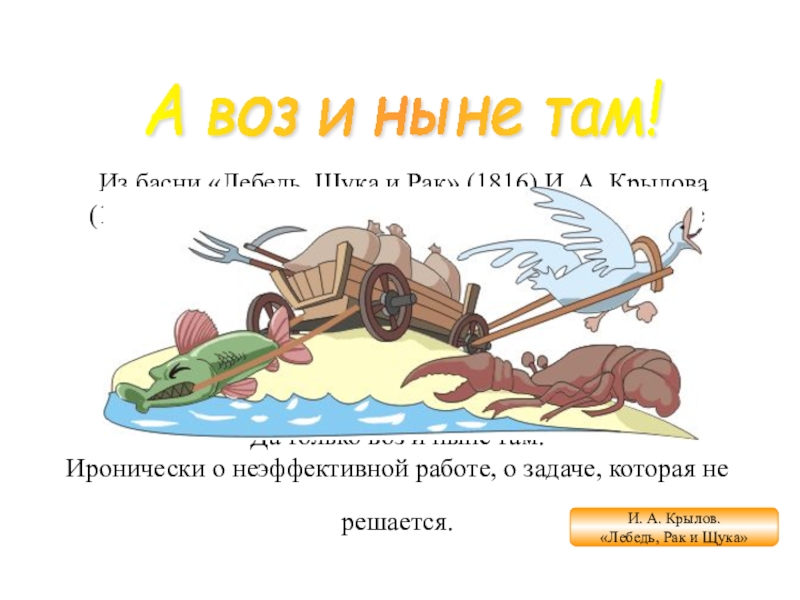 Лебедь рак и щука 2 класс. А воз и ныне там басня. Басня Крылова а воз и ныне там. Воз из басни. Воз басня Крылова.