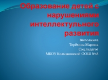 Презентация Образование детей с нарушением интеллектуального развития