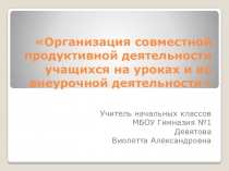 Презентация по теме Совместная продуктивная деятельность