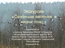 Презентация по биологии на тему Экскурсия Сезонные явления в жизни птиц