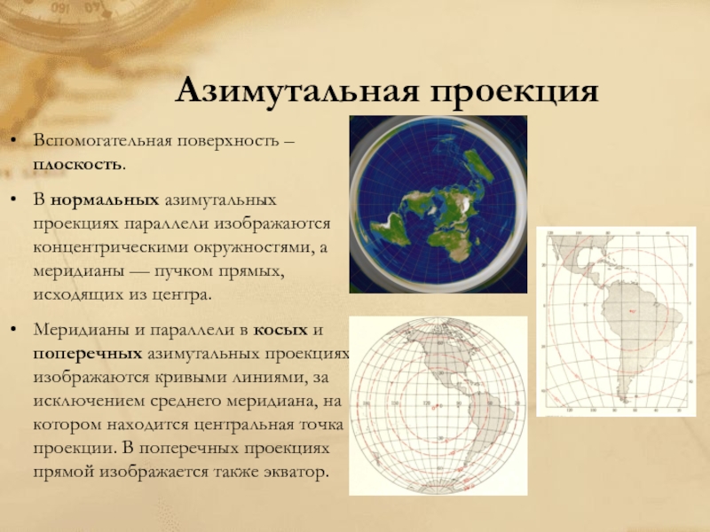 Карта азимутальной проекции