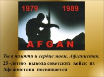 Презентация к уроку мужества на тему: Ты в памяти и сердце моем, Афганистан