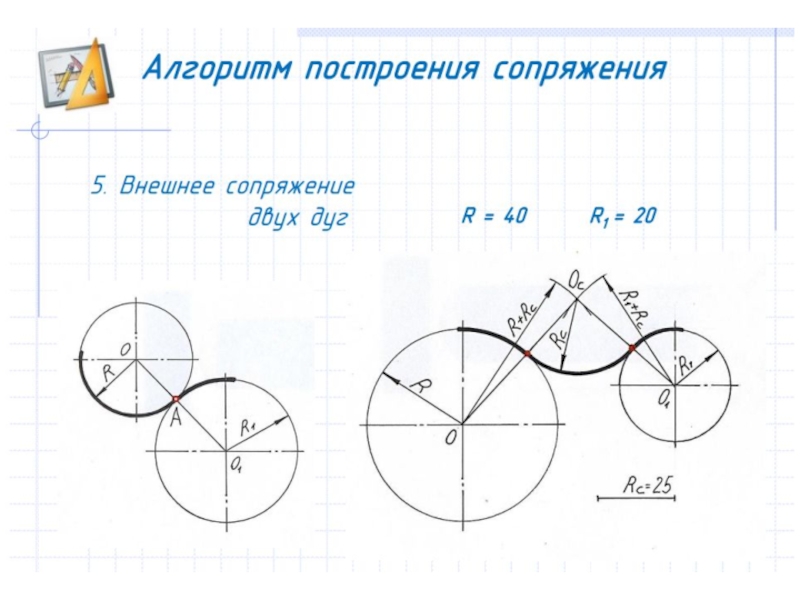 Построение сопряжений на чертеже