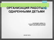 Организация работы с одаренными детьми