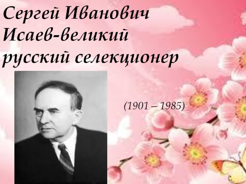 Сергей Иванович Исаев-великий русский селекционер(1901—1985)