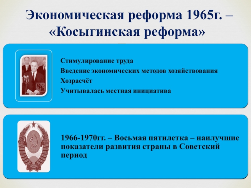 Экономическая реформа 1965г. – «Косыгинская реформа»