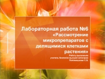 Биология 11 класс лабораторная работа № 6 митоз