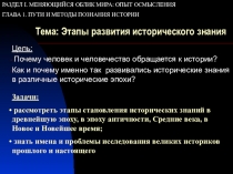 Презентация по истории на тему Этапы развития исторического знания (10 класс)