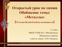 Презентация к открытому уроку Металлы (11 класс)