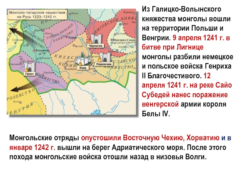 Татарское нашествие. Монгольское Нашествие на Русь 1223-1242. Монгольское Нашествие на Русь (6-й класс). Карта нападения монголо-татар на Русь. Монголо татары карта захвата Руси.