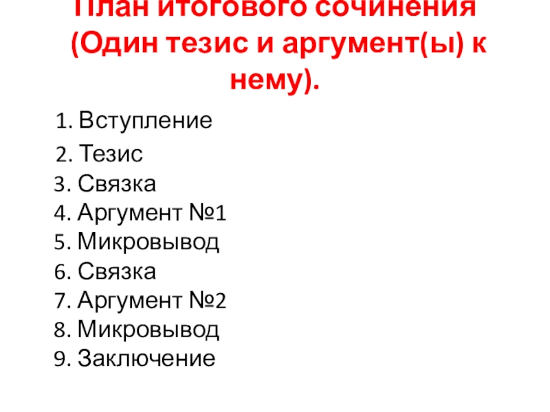 План итогового сочинения 11 класс декабрь