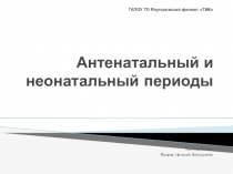Презентация к лекции на темуАнтенатальный и неонатальный периоды