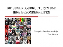 Презентация для урока немецкого языка в 9 классе по теме Молодежные субкультуры