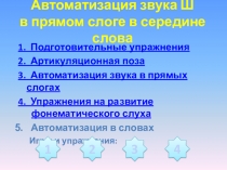 Презентация 2. Звук Ш в прямом слоге в середине слова