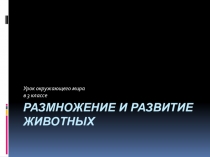 Презентация по окружающему миру в 3 классе Размножение и развитие животных
