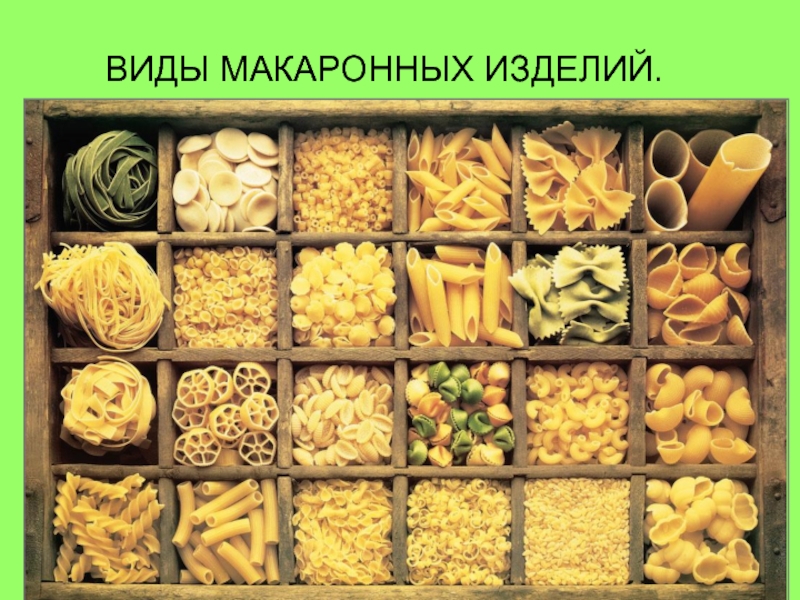 Макароны виды и названия с фото на русском