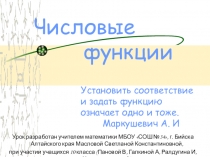 Презентация по математике для 10 класса Числовые функции