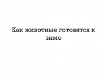 Презентация по окружающему миру на тему Как животные готовятся к зиме