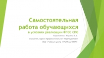 Организация самостоятельной работы в СПО