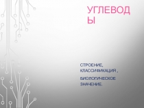 Презентация по биологии на тему  Углеводы.Строение,классификация,биологическое значение