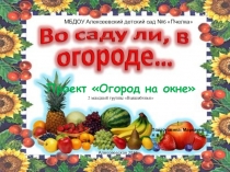 Презентация по познавательному развитию (ФЦКМ) Проект Огород на окне- Во саду ли, в огороде...