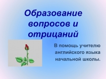 Презентация по английскому языку Образованиее вопросов и отрицаний