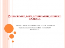 Презентация Разнообразие форм организации учебного процесса